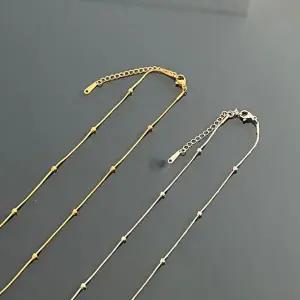 써지컬 스틸 뱀줄 도트 심플 기본 연말 연초 목걸이 초커 무대