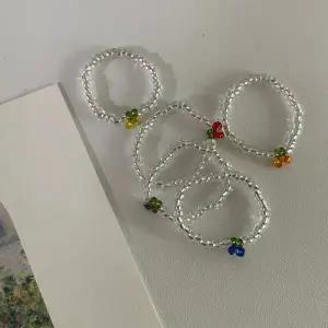 체리 비즈 봄 시즌 고급 빈티지 오픈형 반지 우정 링 데일리