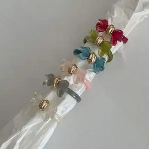 골드 도금 꼬임 슬림 반지 리본 포인트 비비드 컬러 데일리