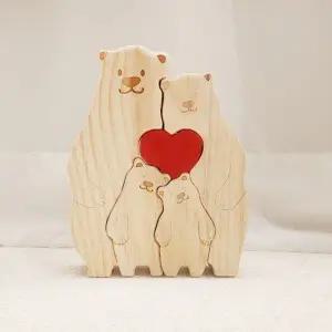 [셀러에이드]원목 곰돌이 인테리어 장식 2인 3인 4인 5인 집들이선물 가정의달