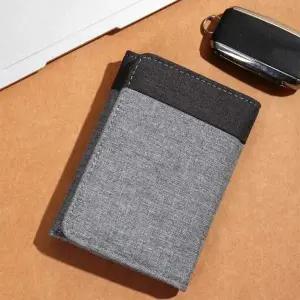 [셀러에이드]심플 남성용 남학생 캐주얼 소가죽 반지갑 빈티지 스타일 그레이