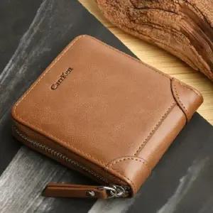 [셀러에이드]남성용 빈티지 동전 수납 카드 지폐 가죽 반지갑 슬림 콤팩트