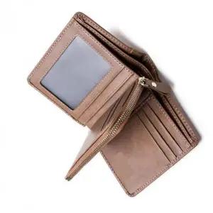 [셀러에이드]남성용 반지갑 지퍼 동전 수납 가능 가죽 남자 지퍼형 지갑 컴팩트