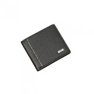 [셀러에이드]남성용 가죽 반지갑 블랙 인조 가죽 소재 남자 지갑 카드 수납