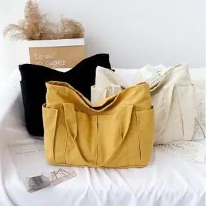 포켓 캔버스백 에코 숄더 쇼퍼 텀블러 기저귀 백 가방_24636207