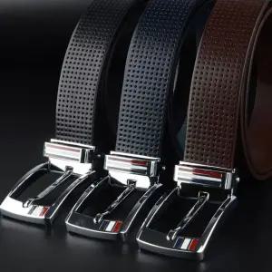 [콩심팥심]남성 가죽 펀칭 디테일 캐주얼 벨트 남자 세미포멀 청바지 소가죽