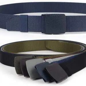 38 남성용 캐주얼 허리띠 43인치 플라스틱 버클 녹 방지 청바지 등산