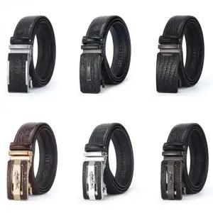 [콩심팥심]패턴 무늬 소가죽 자동벨트 남성 허리띠 자동버클 골프 취업 선물