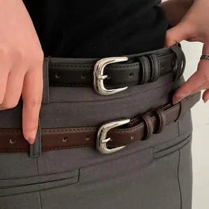 여성용 캐주얼 가죽 허리띠 빈티지 스타일 청바지 벨트 원피스