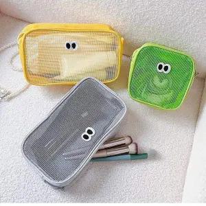 [콩심팥심]아이메쉬파우치 이너백 대용량 화장품 필기구 수납 캐리어 보조