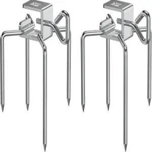 Onlyfire 6102 스테인리스 스틸 그릴 로티세리 포크(1쌍) - 웨버 3/8인치 및 5/16인치 사각 스핏 로드에