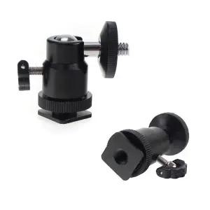 [골드스마일]카메라 미니 핫슈 1 4 볼헤드 마운트 LED 조명 플래시 액세서리