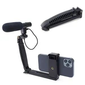 [골드스마일]스마트폰 L형 콜드슈 핸들 그립 셀카봉 액션캠 카메라 마이크