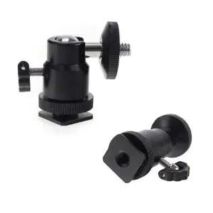 카메라 미니 핫슈 1 4 볼헤드 마운트 LED 조명 플래시 액세서리