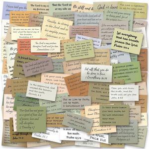 120PCS 구절 스티커 반복되지 않는 기독교 빈티지 영감 인용 타자기 스크랩북용 공부 용품 물병 노트북