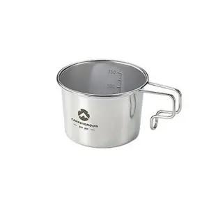 스텐 고리형 손잡이 캠핑컵 160ml 1P 야외 계량 물컵