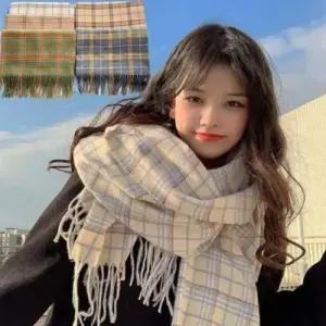 (당일배송) 가을 겨울 남녀공용 커플 체크 울 캐시미 WFG8KDK