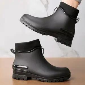 캐주얼 스타일 남성 털 안감 방한 레인부츠 WFG7JYK