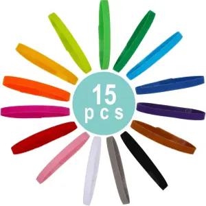 15개 강아지 목걸이 신생아 애완동물 양면 소프트 조절 가능한 ID 밴드 애완견 고양이 15가지 색상