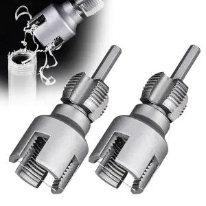 2Pcs 통합 내부 외부 파이프 나사산 도구 1/2인치(DN15) 3/4인치(DN20) 크기용 전동 드릴 호환 PVC 키트