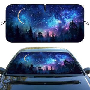 TIAOZP 문 페이즈 자동차 앞유리 선쉐이드 갤럭시 SUV 스타 액세서리용 세단 자외선 마운틴 바이저 접이식 차단 트럭 프로텍터 히트쉴드