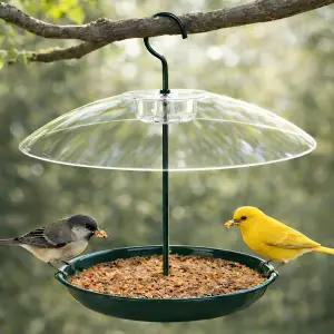 12인치 내후성 돔 다람쥐 저항 금속 트레이 2파운드 시드 용량 360° 멀티 버드 피딩 을 갖춘 야외용