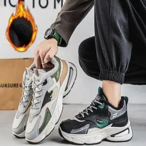 남성 2컬러 겨울 털운동화 키높이 굽 캐주얼 스니커즈 WFGAHJW