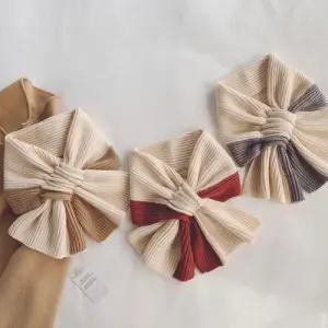 투톤 리본 니트 목도리 겨울 따뜻한 보온 머플러 WFGA9Y5