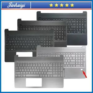 호환  HP 15-DY 15-EF 15s-EQ 15S-FQ TPN-Q222 손목 받침대 키보드 상단 덮개 케이스 지문 구멍이 있는 노