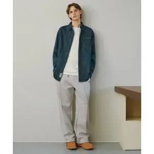 매장정품 LEE 트위치 로고 와이드 기모 스? 팬츠 그레이 LE2404PT22GR 897373 1820654