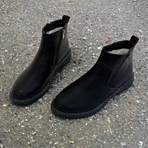 기모 양쪽지퍼 블랙 첼시 부츠 털안감 방한화 패션화 WFGA3LG