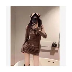 원피스 치마 여친 미니 이너 추동 드러나는 힙스터 몸매가 트렌디 후드 아이템 HT4