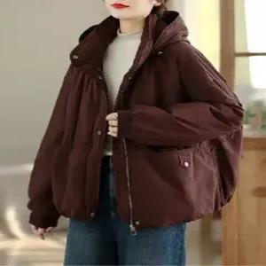 여친 겨울 빈티지 가디건 패딩 솔리드 트렌디 아이템 상의 숏 카디건 후드 HT4