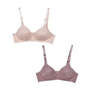 인견 소재 몰드형 무와이어 여성브라 A컵 B컵 꽃무늬 패턴