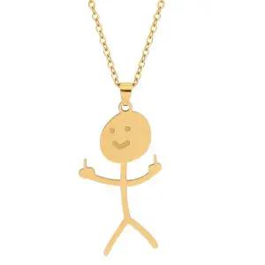 킹받는 졸라맨 목걸이 우정 웃긴 선물 골드