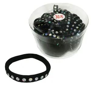 [콩심팥심]삼광 반짝다이아 납작 검정고무줄 머리끈 30개