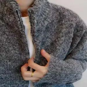 남사친 그레이 니트 가을 겨울 빈티지 카디건 차이나 아이템 다크 트렌디 집업 HT4