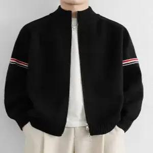 남성 니트 추동 브이넥 아이템 스트라이프 차이나 가디건 스웨터 카디건 트렌디 도톰함 HT4