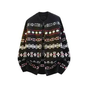 남친 니트 트렌디 아이템 가디건 브이넥 페어아일 퀼팅 스웨터 카디건 가을겨울 트렌드 HT4