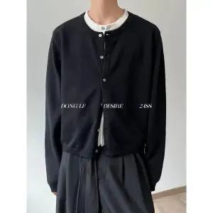 쇼트 아이템 브이넥 카디건 가디건 트렌디 스웨터 붐 남친 모직 니트 가을 동계 HT4