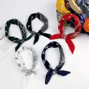 페이즐리 손수건 스카프 코튼 보자기 반다나 헤어밴드 WFG7I9W