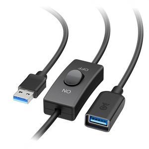 케이블이 중요한 이유 데이터 6피트의 스위치가 켜진 상태에서 5Gbps USB 3.0 확장 케이블, 데이터와 전원 모두 지원(USB 스위치 켜기)