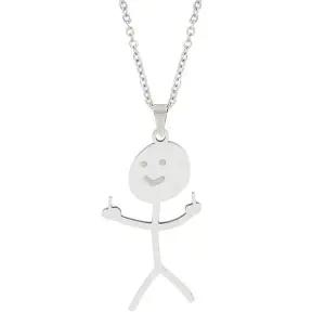 킹받는 졸라맨 목걸이 우정 웃긴 선물 실버