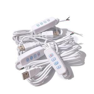 LED 전구 램프용 조광 컨트롤러가 있는 흰색 DC5V USB 조광기 연장 케이블 1개 포트 전원