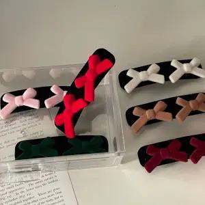 벨벳 리본 손수제 발레 헤어장식 겨울용 페이크퍼 머리핀 아이돌