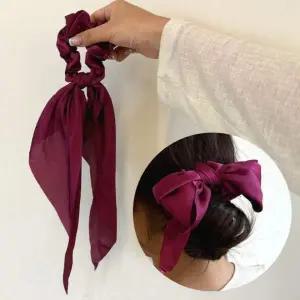 리본 헤어 스카프 곱창밴드 와인레드 머리끈 스크런치 곱창