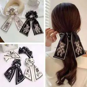 곱창머리끈 스크런치 밴드 리본 헤어슈슈 헤어밴드 곰돌이 스카프