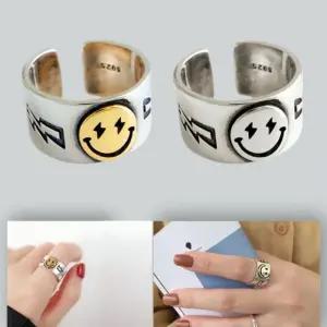 [라일리쥬얼리] Rly 2종 빈티지 스마일 실버 반지 1p 패션 우정