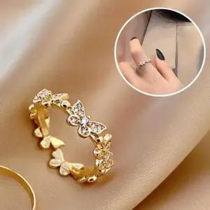 [라일리쥬얼리] Rly 0403 큐빅 골드 반지 버터플라이 링 생일 선