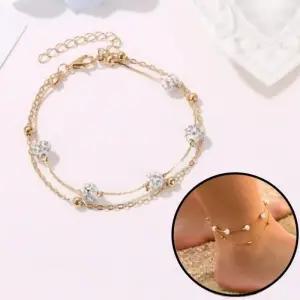 [라일리쥬얼리] Rly 0414 큐빅볼 두줄 발찌 패션발찌 여자 친구